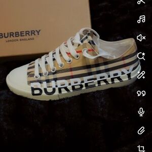 Burberry Logo Print Vintage Check Cotton Sneakers
